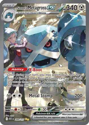 Steven's Metagross ex 289/217 Ascended Heroes Pokemon Holo NM