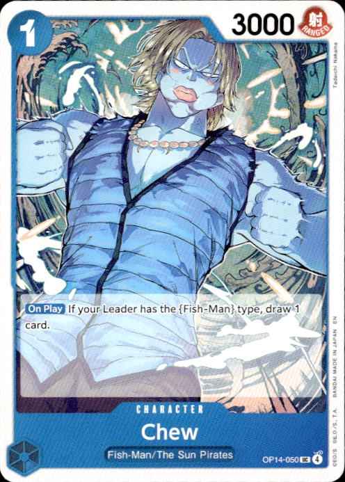 Chew OP14-050 Uncommon The Azure Sea's Seven One Piece Near Mint