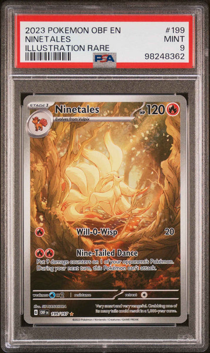 [PSA 9] Ninetales 199/197 Illustration Rare 2023 Pokémon OBF EN Obsidian Flames