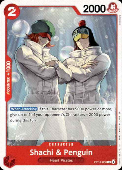 Shachi & Penguin OP14-006 Common The Azure Sea's Seven One Piece Near Mint