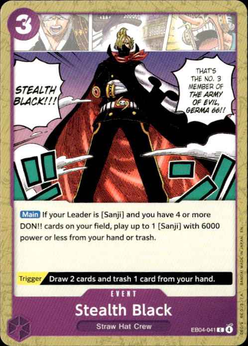 Stealth Black EB04-041 The Azure Sea's Seven Release Event Cards One Piece NM