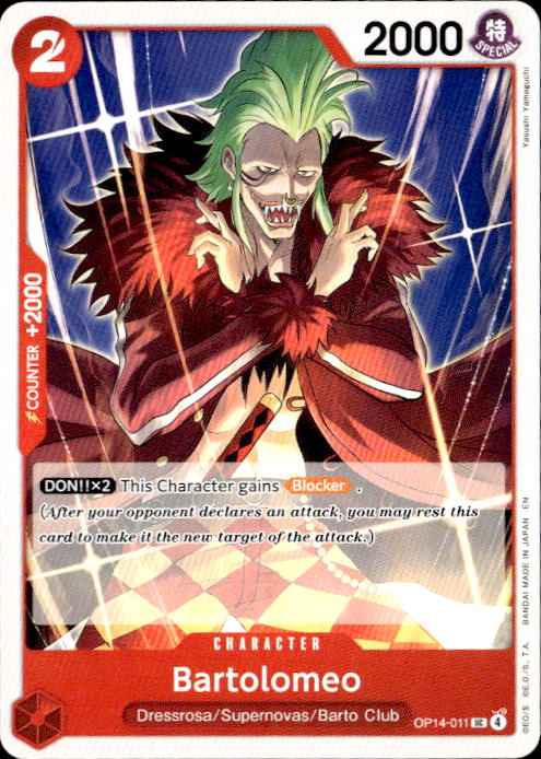 Bartolomeo OP14-011 The Azure Sea's Seven Release Event Cards One Piece NM