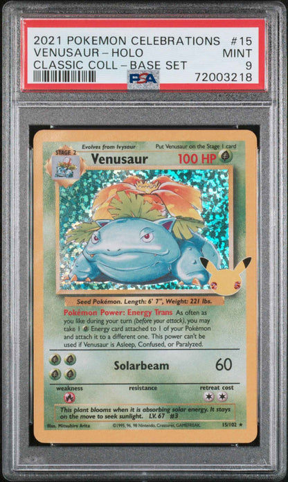 Venusaur Holo 15 Celebrations Classic Collection Pokemon PSA 9
