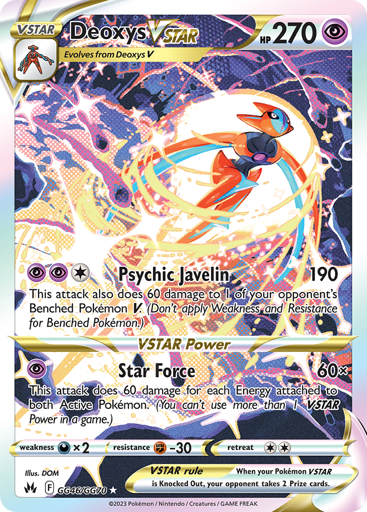Deoxys VSTAR GG46/GG70 Holo Crown Zenith Galarian Gallery Pokemon Holo NM