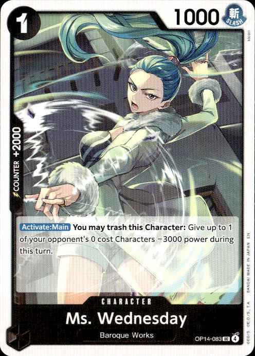 Ms. Wednesday OP14-083 The Azure Sea's Seven Release Event Cards One Piece NM