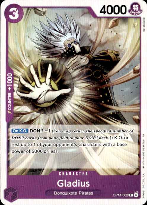 Gladius OP14-062 Common The Azure Sea's Seven Release Event Cards One Piece NM
