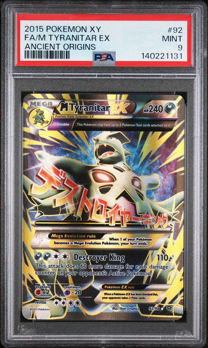 [PSA 9] M Tyranitar EX 92/98 Full Art 2015 Pokémon XY Ancient Origins