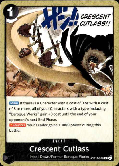 Crescent Cutlass OP14-098 The Azure Sea's Seven Release Event Cards One Piece NM