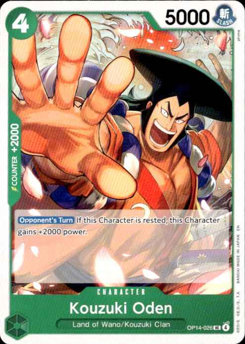 Kouzuki Oden OP14-026 The Azure Sea's Seven Release Event Cards One Piece NM