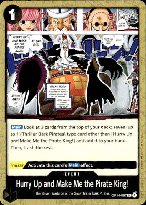 Hurry Up and Make Me the Pirate King! OP14-097 The Azure Sea's SevenOne Piece NM