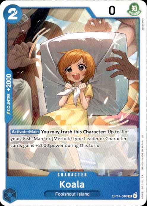 Koala OP14-046 Uncommon The Azure Sea's Seven One Piece Near Mint