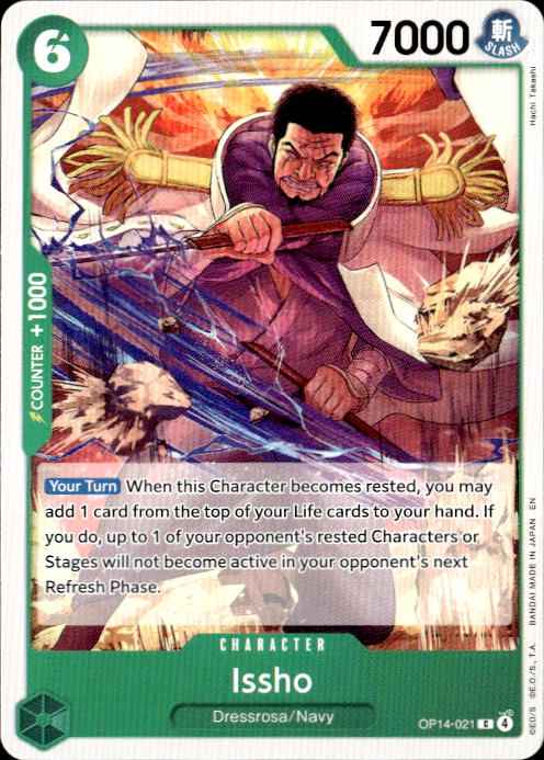 Issho OP14-021 Common The Azure Sea's Seven Release Event Cards One Piece NM