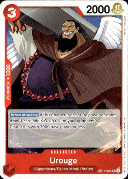 Urouge OP14-002 Uncommon The Azure Sea's Seven One Piece Near Mint