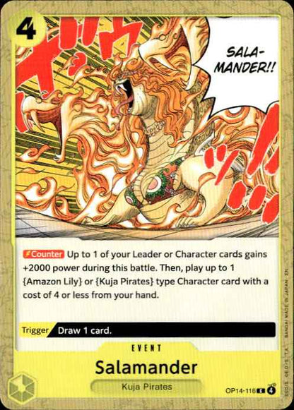 Salamander OP14-116 The Azure Sea's Seven Release Event Cards One Piece NM