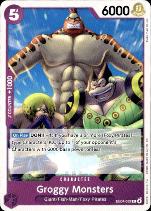 Groggy Monsters EB04-033 The Azure Sea's Seven Release Event Cards One Piece NM
