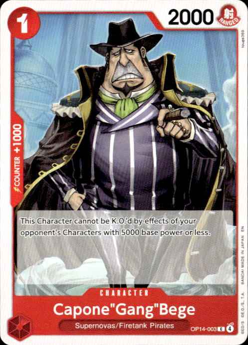 Capone"Gang"Bege OP14-003 The Azure Sea's Seven Release Event Cards One Piece NM