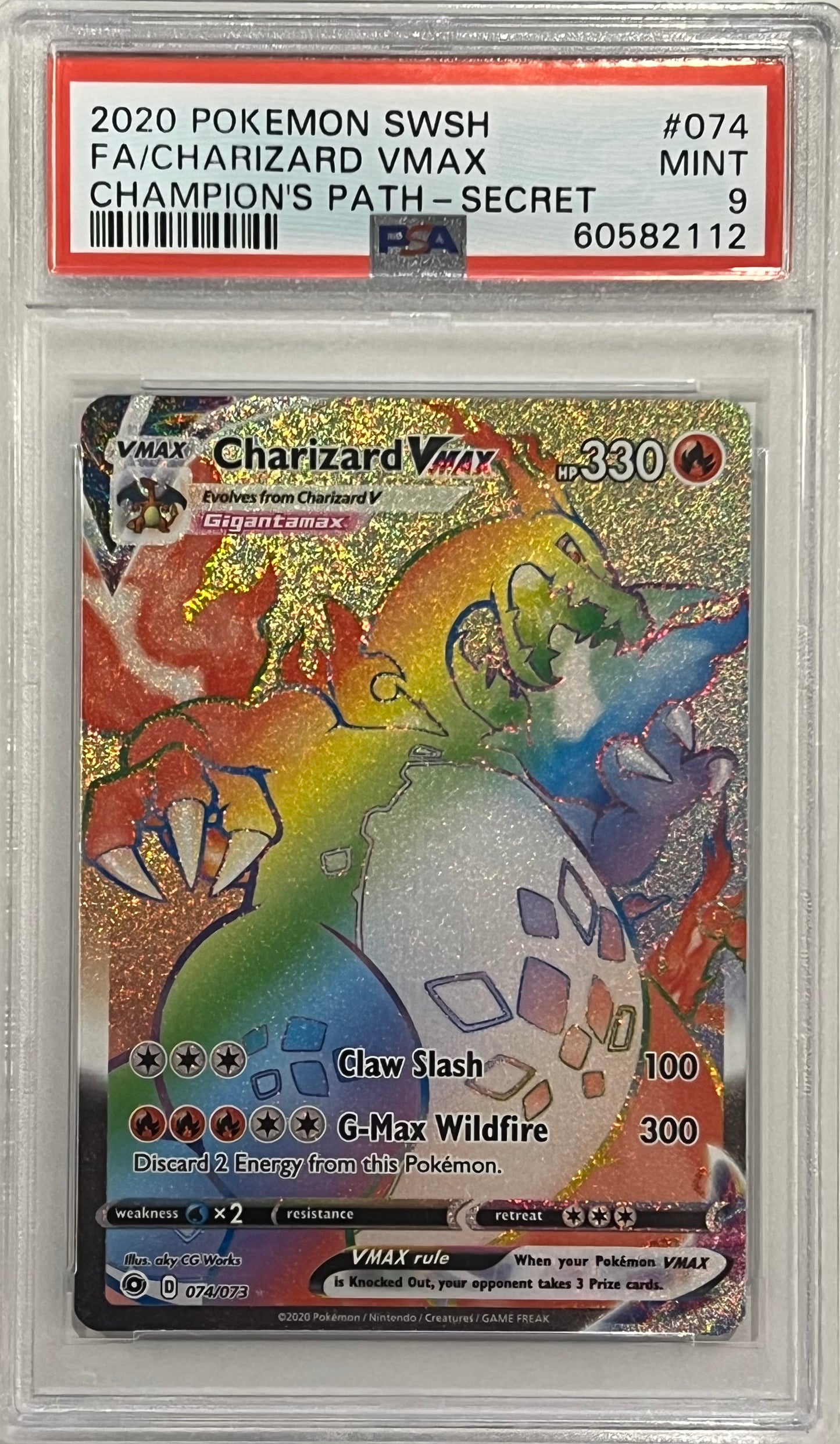 [PSA 9] Charizard Vmax 074/073 Full Art Secret Rare 2020 Pokémon Sword & Shield Champion's Path
