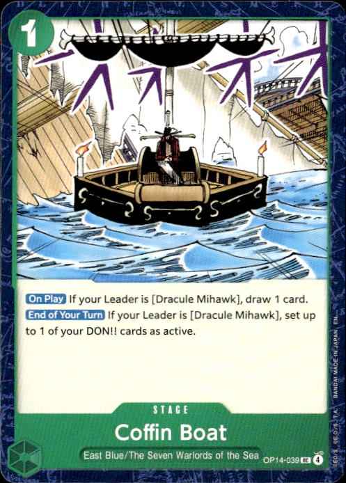 Coffin Boat OP14-039 The Azure Sea's Seven Release Event Cards One Piece NM