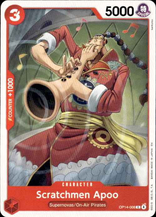 Scratchmen Apoo OP14-008 Common The Azure Sea's Seven One Piece Near Mint