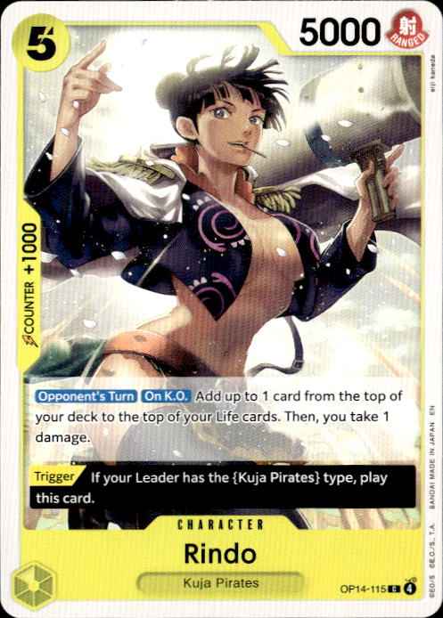 Rindo OP14-115 Common The Azure Sea's Seven Release Event Cards One Piece NM