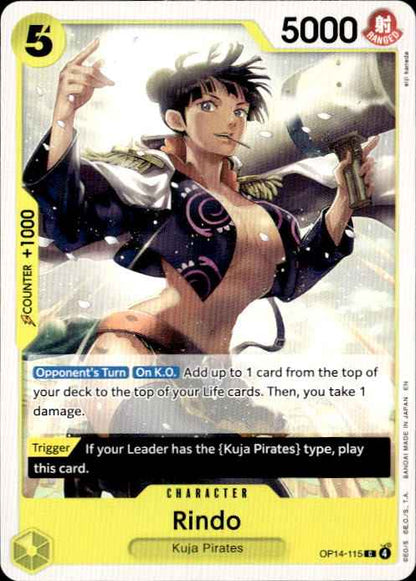 Rindo OP14-115 Common The Azure Sea's Seven Release Event Cards One Piece NM
