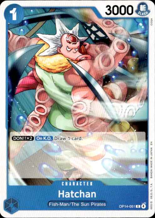 Hatchan OP14-051 Common The Azure Sea's Seven One Piece Near Mint