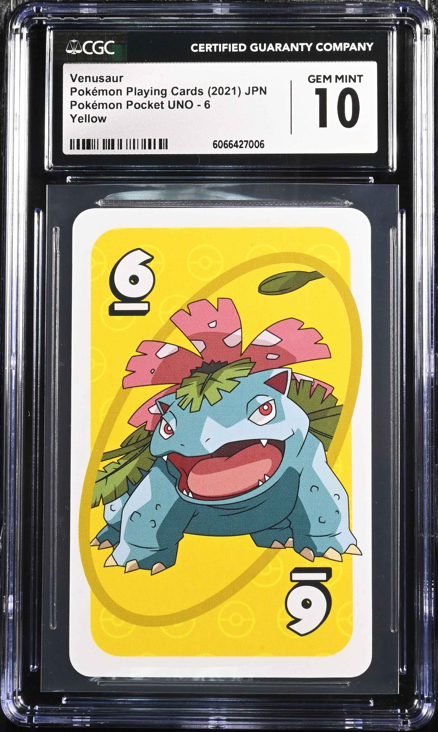 Venusaur 6 Yellow Pokemon Pocket Uno Pokemon Playing Cards Jpn CGC 10 Gem Mint
