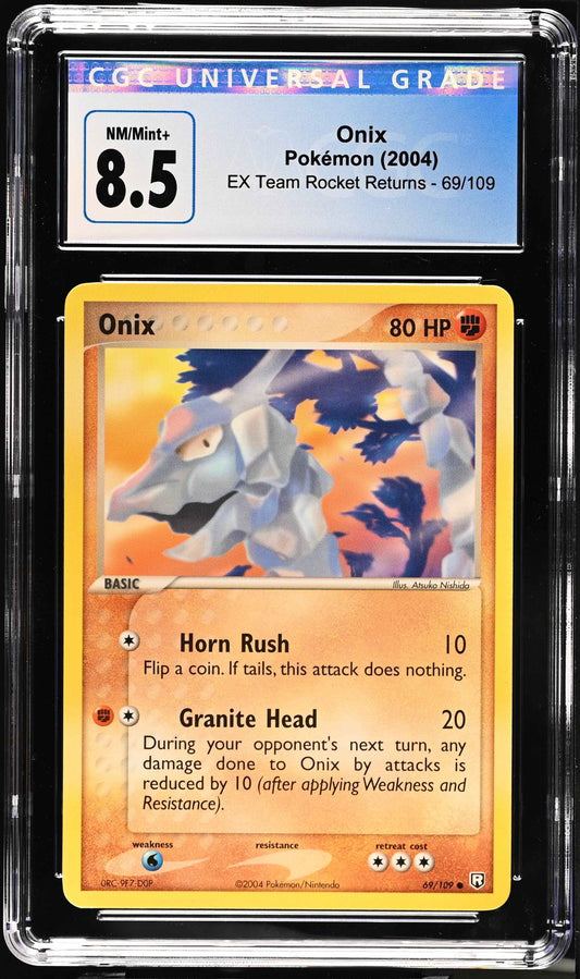 Onix 69/109 EX Team Rocket Returns Pokemon CGC 8.5 Nm/mint+
