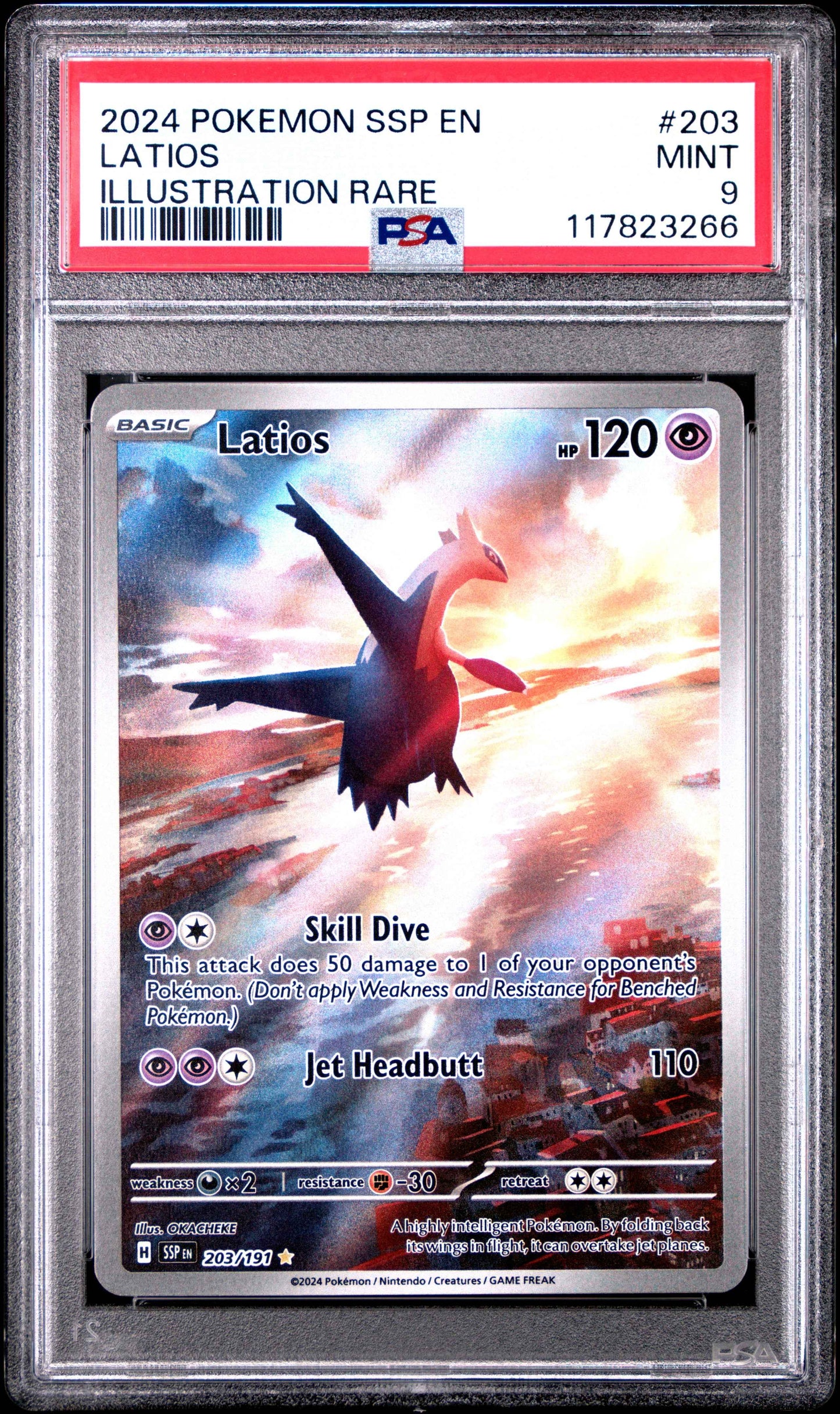 [PSA 9] Latios 203/191 Illustration Rare 2024 Pokémon SSP EN Surging Sparks