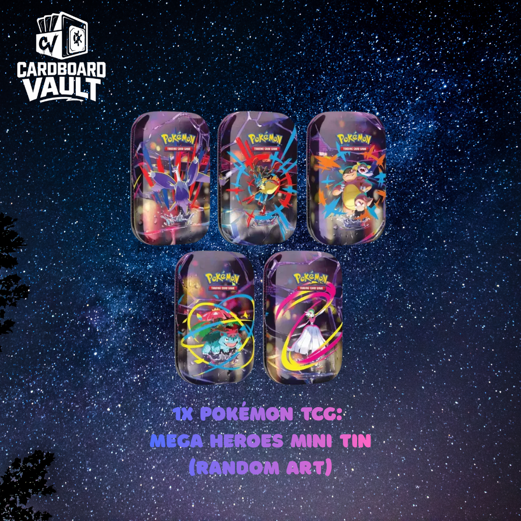 1x Pokémon TCG:  Mega Heroes Mini Tin (random Art)