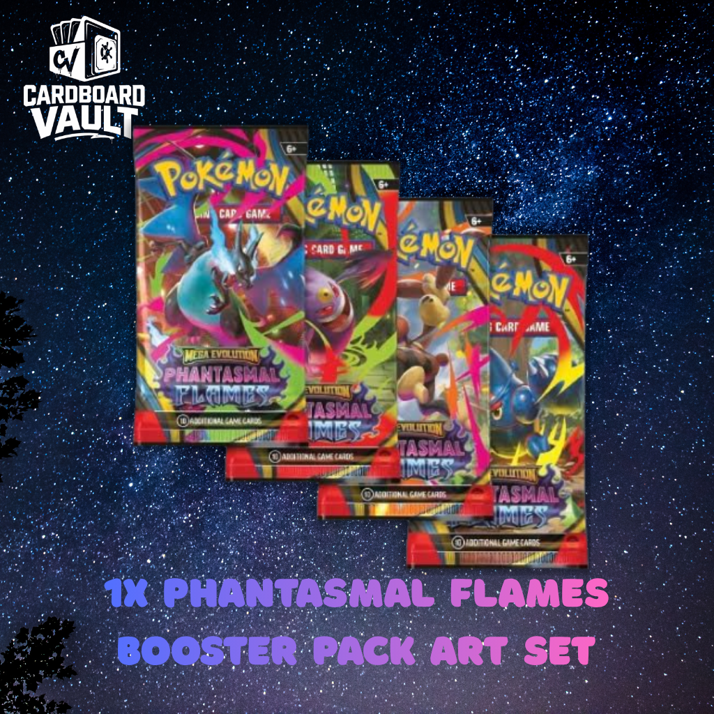 Pokémon TCG: Phantasmal Flames ME02 - Booster Pack Art Bundle [Set of 4]