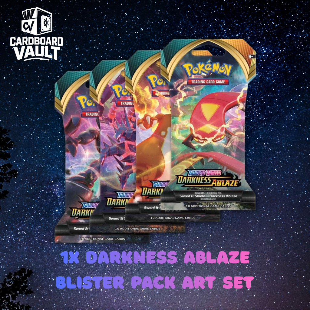 Pokémon TCG: Darkness Ablaze SWSH03 - Blister Pack Art Bundle [Set of 4]