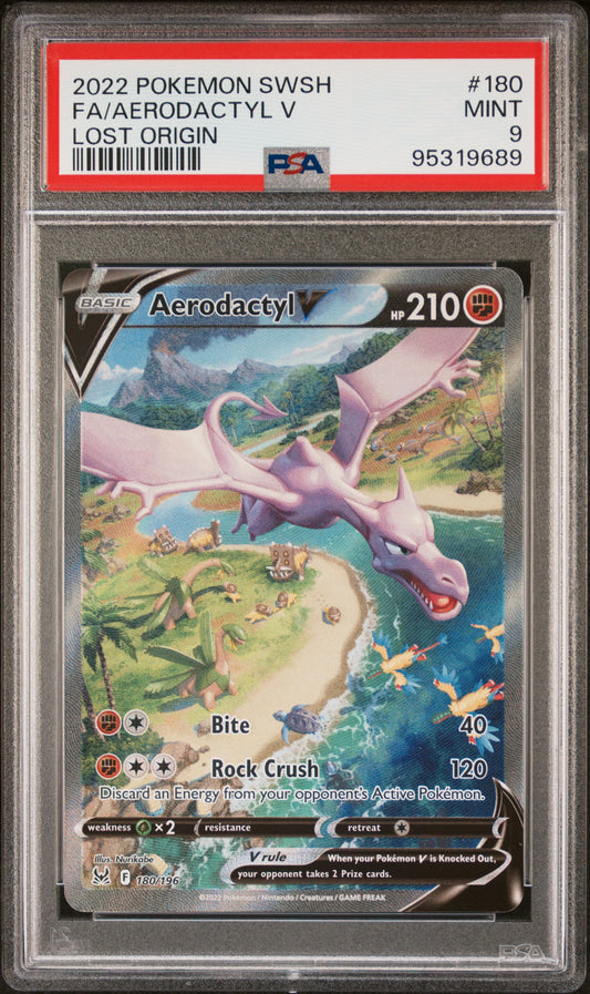 Aerodactyl V 180/196 Lost Origin Pokemon PSA 9