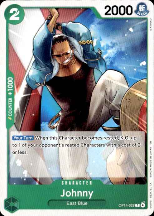 Johnny OP14-028 Common The Azure Sea's Seven One Piece Near Mint