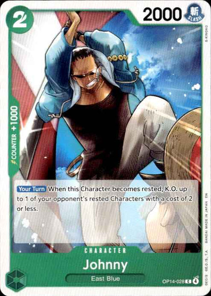 Johnny OP14-028 Common The Azure Sea's Seven One Piece Near Mint