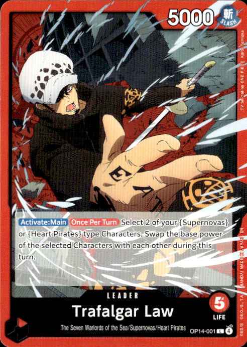 Trafalgar Law OP14-001 Leader The Azure Sea's Seven One Piece Near Mint