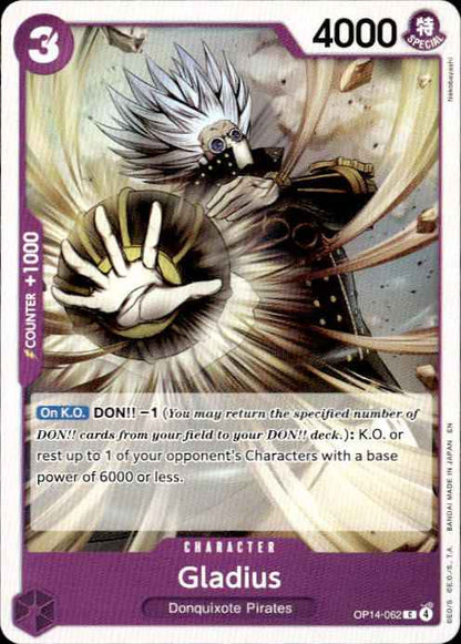 Gladius OP14-062 Common The Azure Sea's Seven Release Event Cards One Piece NM
