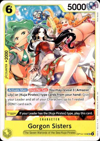 Gorgon Sisters OP14-105 Uncommon The Azure Sea's Seven One Piece Near Mint