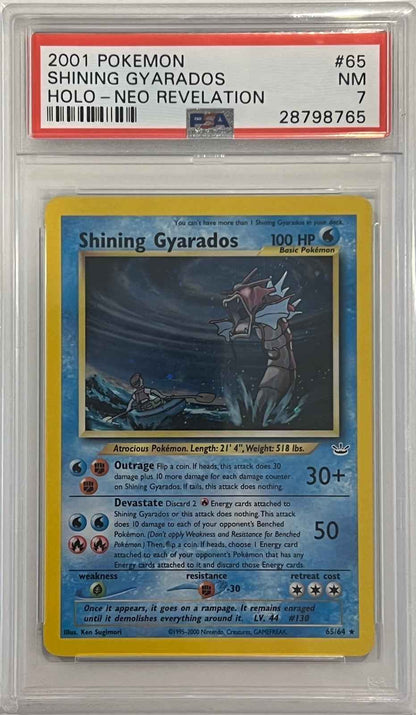 [PSA 7] Shining Gyarados Holo 65/64 2001 Pokémon Neo Revelation