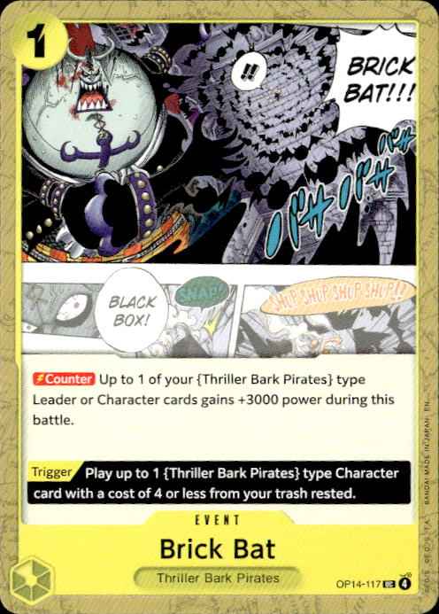Brick Bat OP14-117 The Azure Sea's Seven Release Event Cards One Piece NM