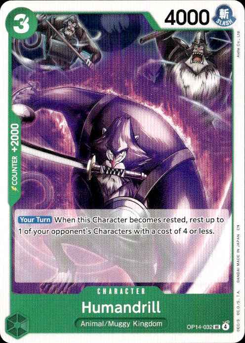 Humandrill OP14-032 The Azure Sea's Seven Release Event Cards One Piece NM