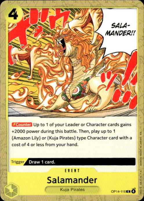 Salamander OP14-116 The Azure Sea's Seven Release Event Cards One Piece NM