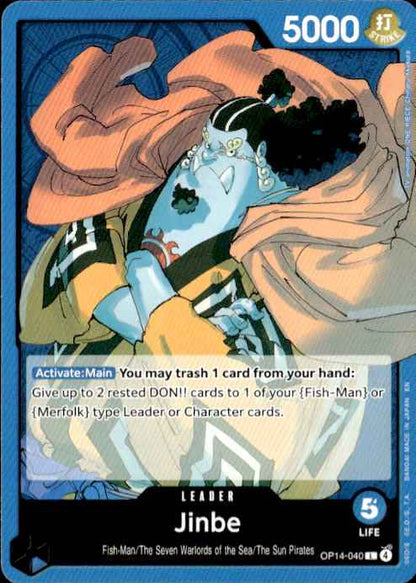 Jinbe OP14-040 Leader The Azure Sea's Seven One Piece Near Mint