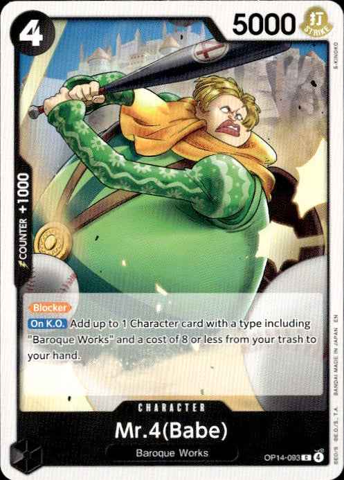 Mr.4(Babe) OP14-093 The Azure Sea's Seven Release Event Cards One Piece NM