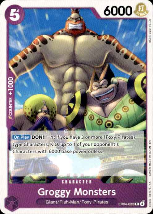 Groggy Monsters EB04-033 The Azure Sea's Seven Release Event Cards One Piece NM
