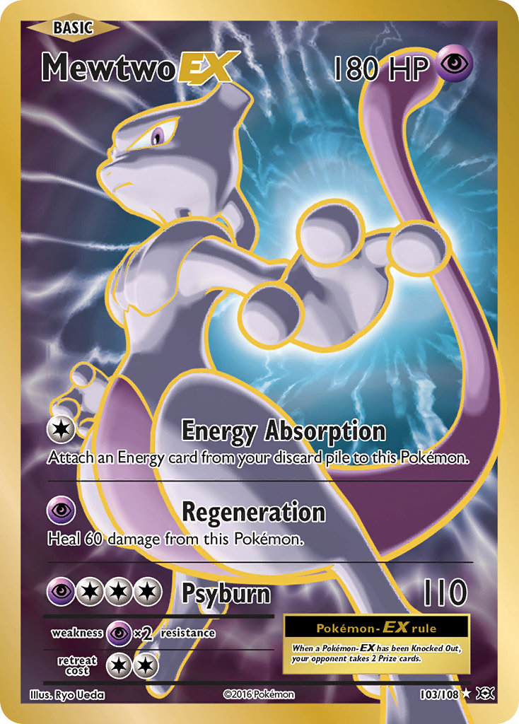 Mewtwo EX 103/108 Ultra Rare Evolutions Pokemon Holo Near Mint