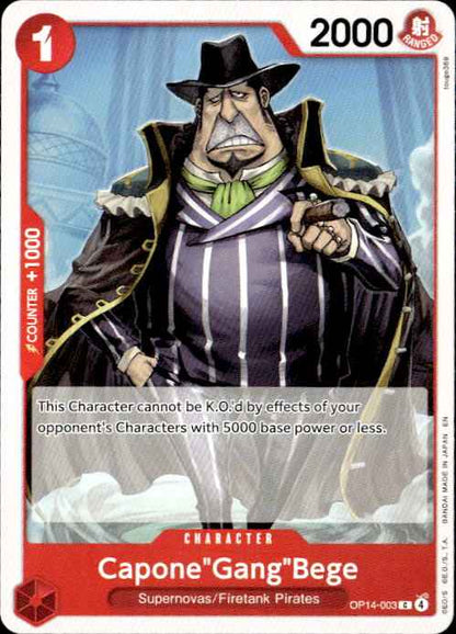 Capone"Gang"Bege OP14-003 The Azure Sea's Seven Release Event Cards One Piece NM