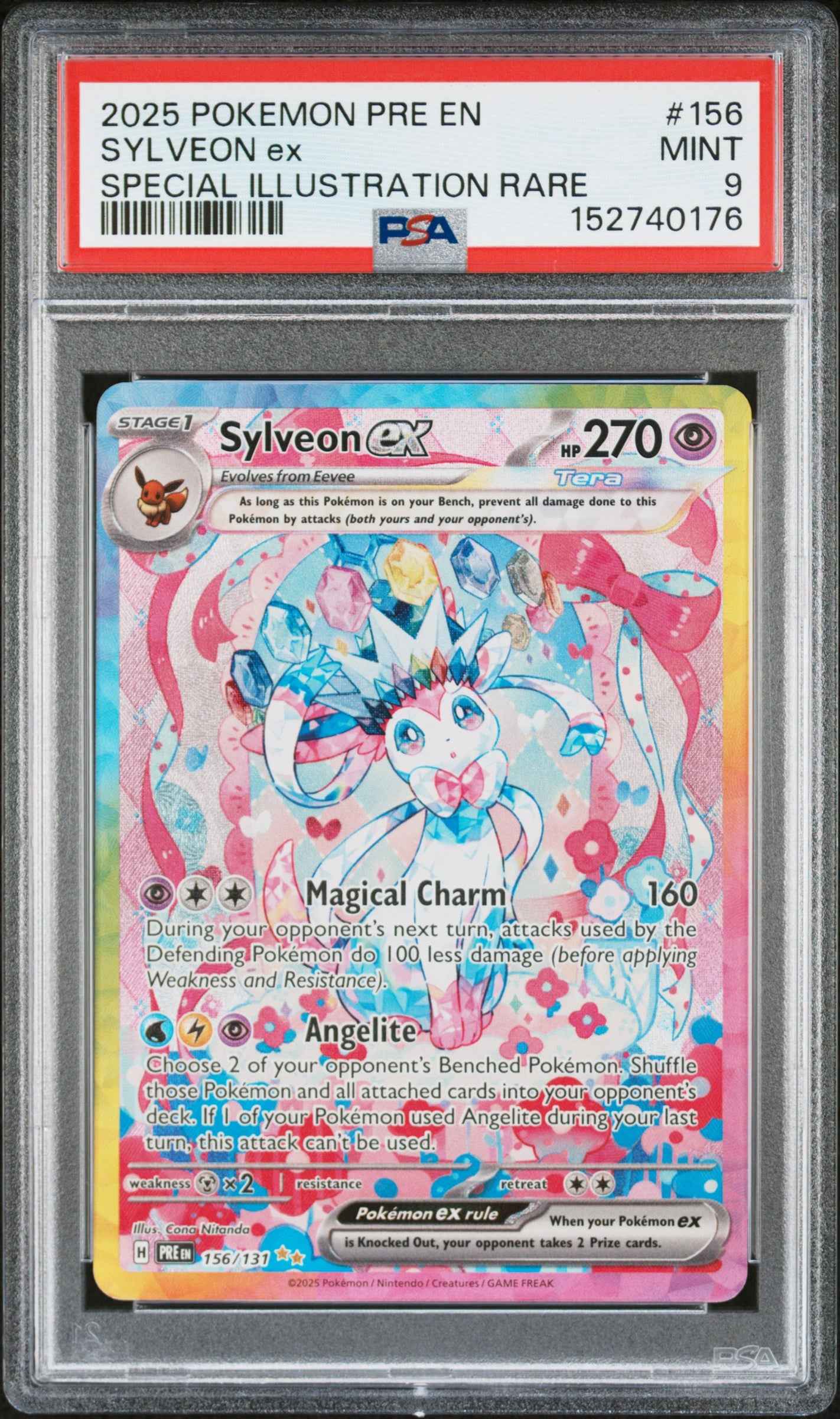 [PSA 9] Sylveon EX 156/131 Special Illustration Rare 2025 Pokémon PRE EN Prismatic Evolutions