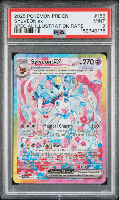 [PSA 9] Sylveon EX 156/131 Special Illustration Rare 2025 Pokémon PRE EN Prismatic Evolutions