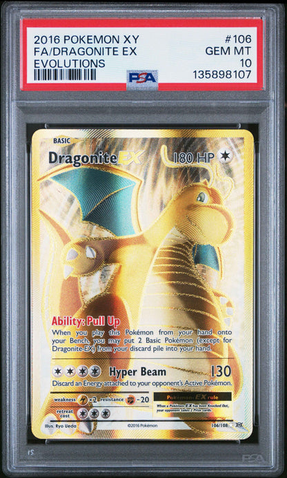 Dragonite EX 106/108 Evolutions Pokemon PSA 10
